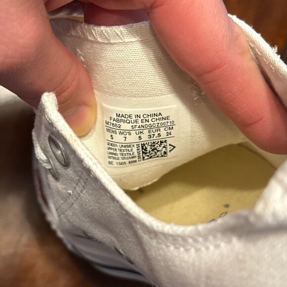 Converse All Star Low White Canvas Lace Up Shoes Women’s 7 Men’s 5 Unisex - Picture 7 of 7